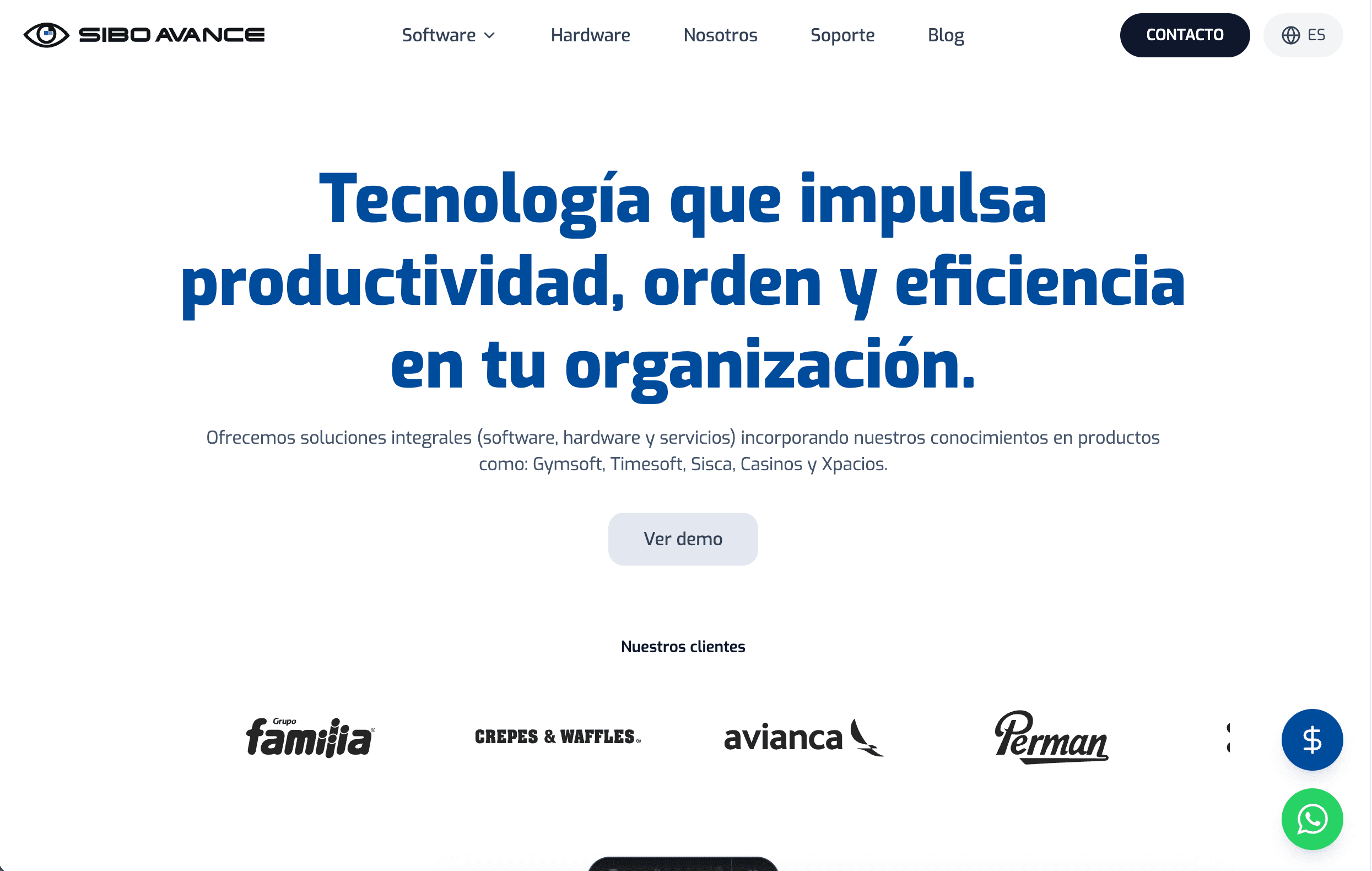 Web Administrativa Sibo Avance